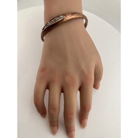 Women's Rhinestone Copper Bangle Bracelet - Picture 16 of 16